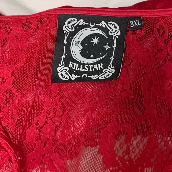 Killstar Bite Tonight Long Sleeve Top Scarlet NWOT - Picture 7 of 9